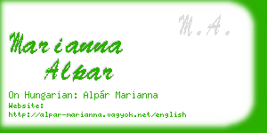 marianna alpar business card