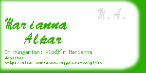 marianna alpar business card
